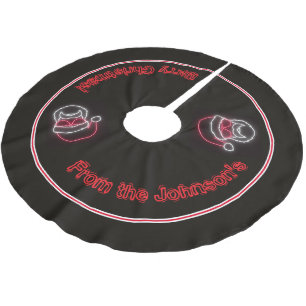 Saia Para Árvore De Natal De Poliéster Neon Sign Style Papais noeis em óculos escuros Nom