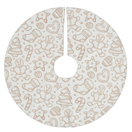 Saia Para Árvore De Natal De Poliéster Neutral Boho Christmas Gingerbread Man Beige
