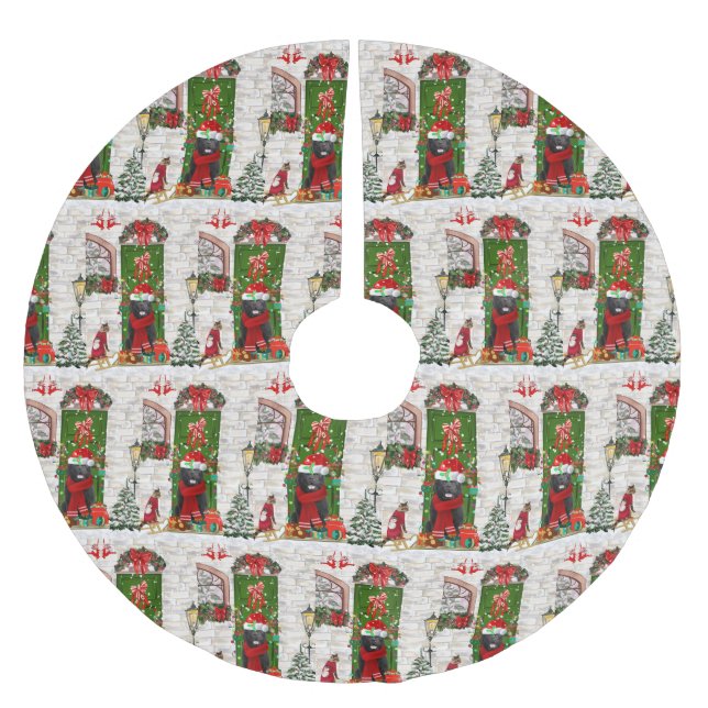 Saia Para Árvore De Natal De Poliéster Newland Dog Christmas (Frente)