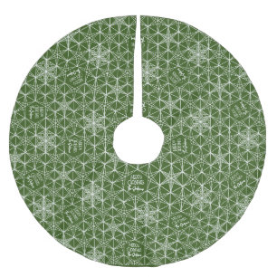 Saia Para Árvore De Natal De Poliéster Nome da família Snowflake Tree Skirt Personalizado