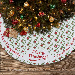 Saia Para Árvore De Natal De Poliéster Nome da família Texas Wreath de Natal com Arco Ver
