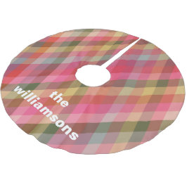 Saia Para Árvore De Natal De Poliéster Nome Personalizado da Família de Xadrezes Russa Na