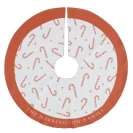 Saia Para Árvore De Natal De Poliéster Nome Personalizado Doces Festivos Cana de Natal