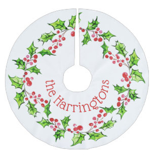 Saia Para Árvore De Natal De Poliéster Nome personalizado Saia da árvore natalícia