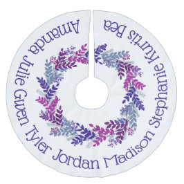 Saia Para Árvore De Natal De Poliéster Nomes da Família Purple Christmas Wreath