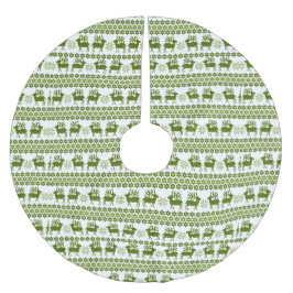 Saia Para Árvore De Natal De Poliéster Nórdico Reindeer & Snowflakes