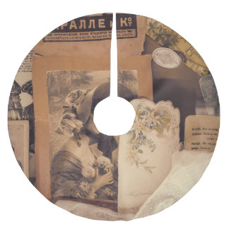 Saia Para Árvore De Natal De Poliéster Nostalgic Glamor: Retratos Russos Vintage.