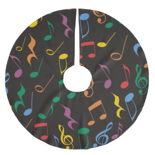 Saia Para Árvore De Natal De Poliéster Notas Musicais Coloridas