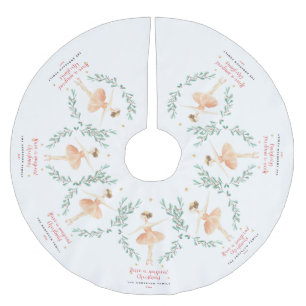 Saia Para Árvore De Natal De Poliéster Noz-cracker de aquarela botânica e fofo Natal