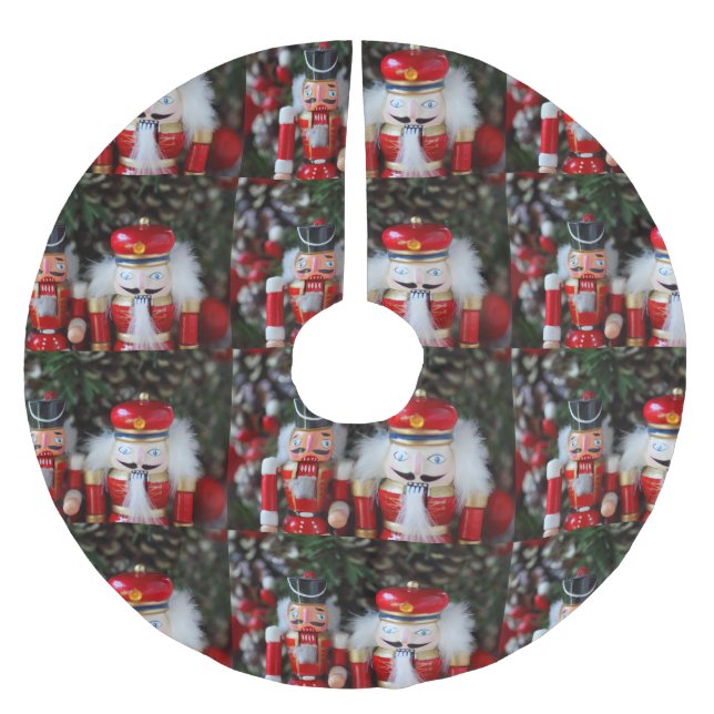 Saia Para Árvore De Natal De Poliéster Nozes com antecedentes de férias (Frente)