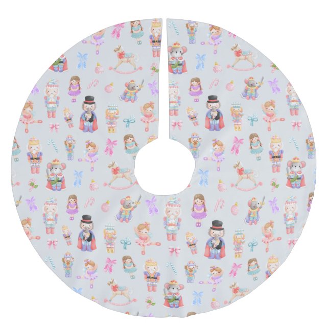 Saia Para Árvore De Natal De Poliéster Nozes de Natal (Frente)