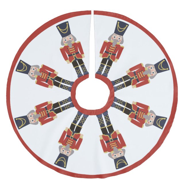 Saia Para Árvore De Natal De Poliéster Nozes de Natal Vermelho  (Frente)