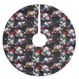 Saia Para Árvore De Natal De Poliéster Nutcrackers cabeças unidas