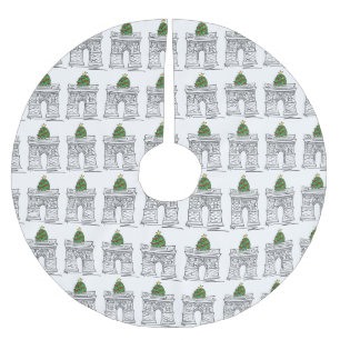 Saia Para Árvore De Natal De Poliéster NYC Washington Square Arch Greenwich Village Tree