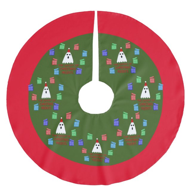Saia Para Árvore De Natal De Poliéster O Fantasma do Natal Apresenta Engraçado (Frente)