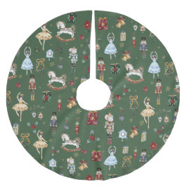 Saia Para Árvore De Natal De Poliéster O Nutcracker Balé de Natal Vintage Watercolor