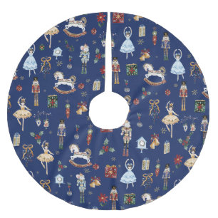 Saia Para Árvore De Natal De Poliéster O Nutcracker Balé de Natal Vintage Watercolor