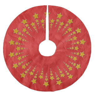 Saia Para Árvore De Natal De Poliéster O ouro do círculo estrelado é o seu traseiro. & id