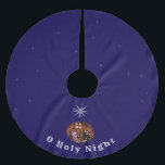 Saia Para Árvore De Natal De Poliéster O Santa Noite<br><div class="desc">O design da Noite Sagrada mostra o fundo do céu estrelado,  uma grande estrela no centro. As palavras "O Santa Noite" são exibidas abaixo em caracteres decorativos.</div>