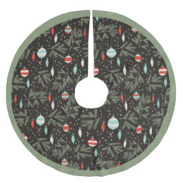 Saia Para Árvore De Natal De Poliéster O vintage Ornaments vermelho preto o Natal