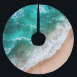Saia Para Árvore De Natal De Poliéster Ondas em Sandy Beach<br><div class="desc">Bonito onda azul contra a praia arenosa</div>