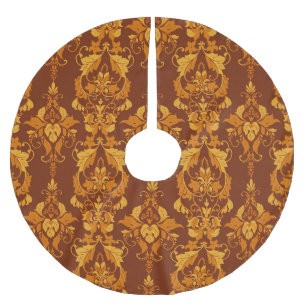Saia Para Árvore De Natal De Poliéster Ornamentado Damask: Wallpaper Elegante Vintage
