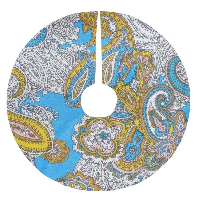 Saia Para Árvore De Natal De Poliéster Ornamento Psicodélico Islâmico Bold Grungy (Frente)