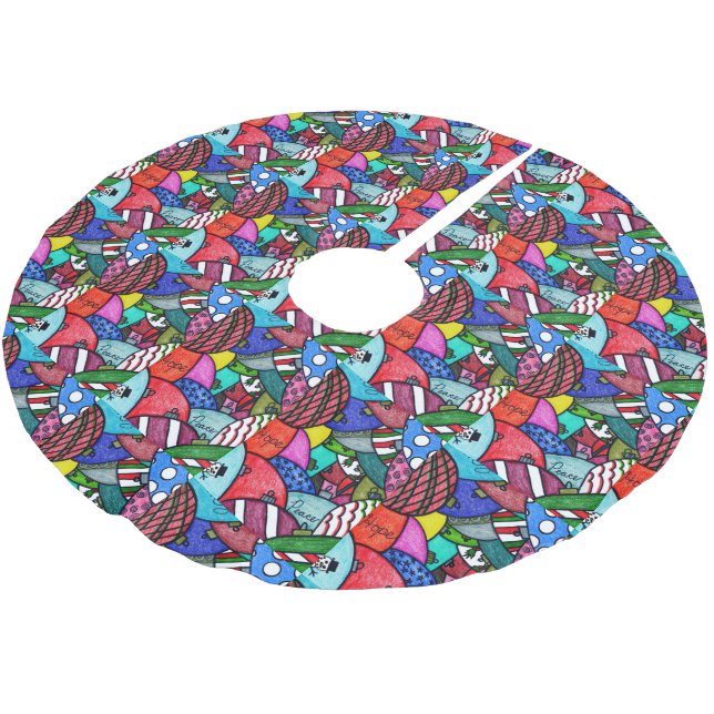 Saia Para Árvore De Natal De Poliéster Ornamentos Adortivos (Inclinado)