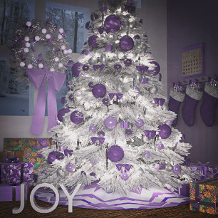 Saia Para Árvore De Natal De Poliéster Orquídea Caleidoscópio