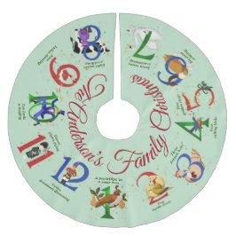 Saia Para Árvore De Natal De Poliéster Os Doze Dias do Natal