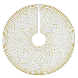 Saia Para Árvore De Natal De Poliéster Ouro Coroa Chakra Mandala Branco