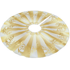 Saia Para Árvore De Natal De Poliéster Ouro elegante e Natal branco da mancha