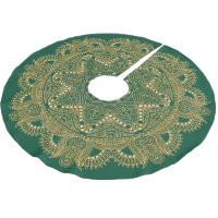 Ouro Elegante Verde Mandala Padrão Flor
