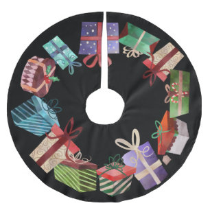 Saia Para Árvore De Natal De Poliéster Pacotes de Natal Coloridos Camisa de Natal