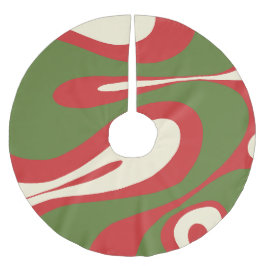 Saia Para Árvore De Natal De Poliéster Padrão Abstrato Trippy de Fluxo Suave de Natal