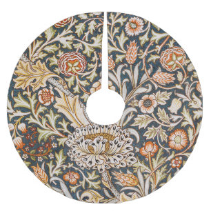 Saia Para Árvore De Natal De Poliéster Padrão Clássico de Flor de Jardim William Morris T