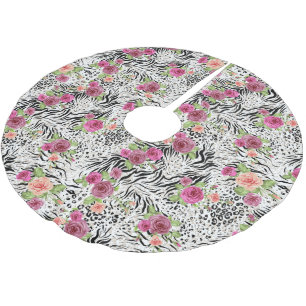 Saia Para Árvore De Natal De Poliéster Padrão Com Impressões Animais