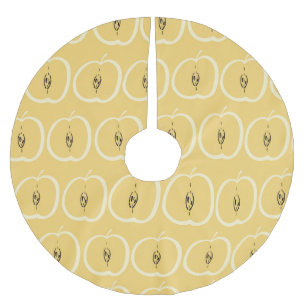 Saia Para Árvore De Natal De Poliéster Padrão de Apple Vintage: Design de wallpaper.