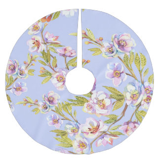 Saia Para Árvore De Natal De Poliéster Padrão de Aquicultura de Maçã Flor