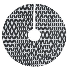 Saia Para Árvore De Natal De Poliéster Padrão de árvore de Natal preto e branco minimalis