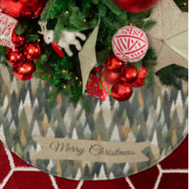 Saia Para Árvore De Natal De Poliéster Padrão de árvore do pinheiro legante | Floresta Ru