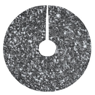 Saia Para Árvore De Natal De Poliéster Padrão de brilho preto