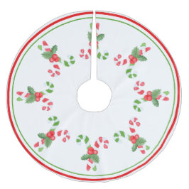 Saia Para Árvore De Natal De Poliéster Padrão de Cane de Cânhamo em Aquarela - Natal