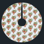 Saia Para Árvore De Natal De Poliéster Padrão de decoração da árvore de Natal Legal<br><div class="desc">Camisa de árvore com uma ilustração de estilo vintage. Três bolhas de Natal vermelhas cercadas por sagrado verde e bagas. Na moda retro design.</div>