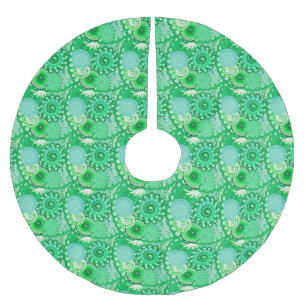 Saia Para Árvore De Natal De Poliéster Padrão de espiral frontal, turquesa, aqua, jade