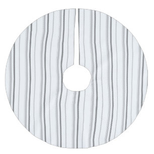 Saia Para Árvore De Natal De Poliéster Padrão de faixa gráfica branca das cinzas pretas m