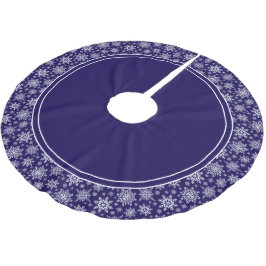 Saia Para Árvore De Natal De Poliéster Padrão de flocos de neve Camisa azul