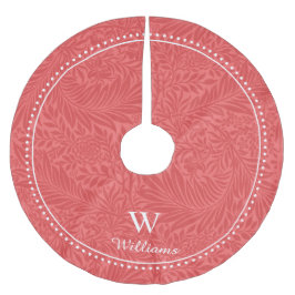 Saia Para Árvore De Natal De Poliéster Padrão de Flor B Personalizado Vermelho Larkspur