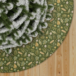 Saia Para Árvore De Natal De Poliéster Padrão de Folha de Palma Tropical