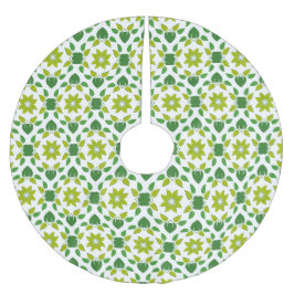 Saia Para Árvore De Natal De Poliéster Padrão De Folha, Padrão De Folhas, Folhas Verdes